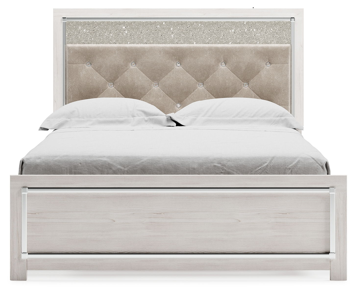 Altyra - Queen Panel Bed With Roll Slats - White - Image 3