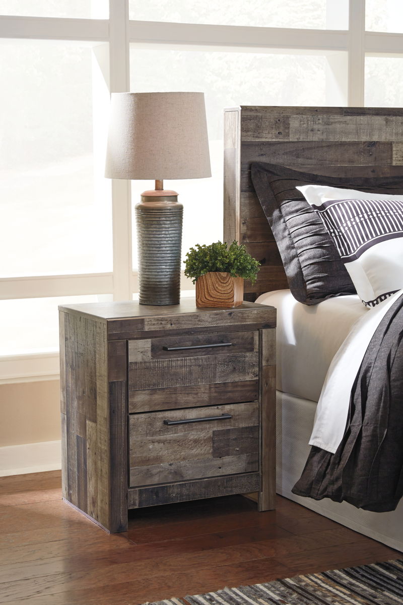 Derekson - Two Drawer Night Stand - Multi Gray - Image 3