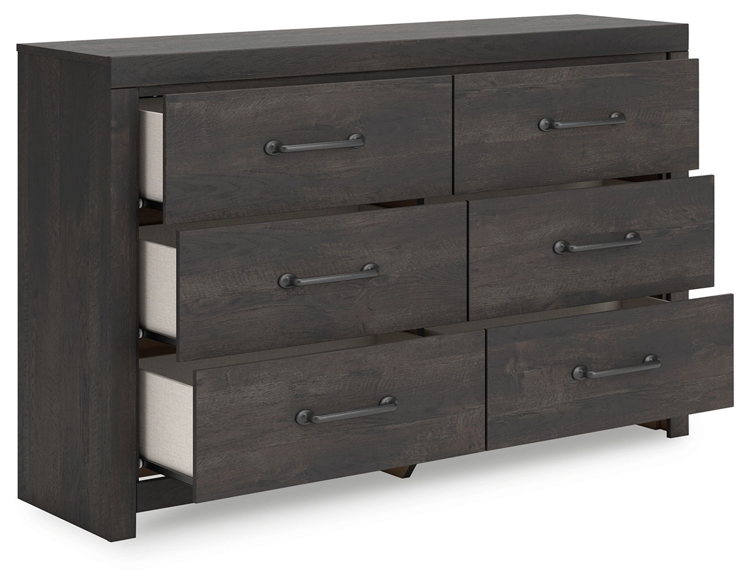 Hollivern - Six Drawer Dresser - Dark Gray - Image 4