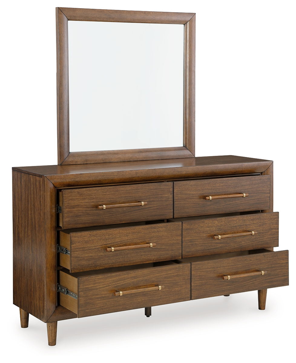 Lyncott - Dresser And Mirror - Brown - Image 4
