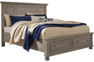 Lettner - Queen Panel Storage Bed - Light Gray