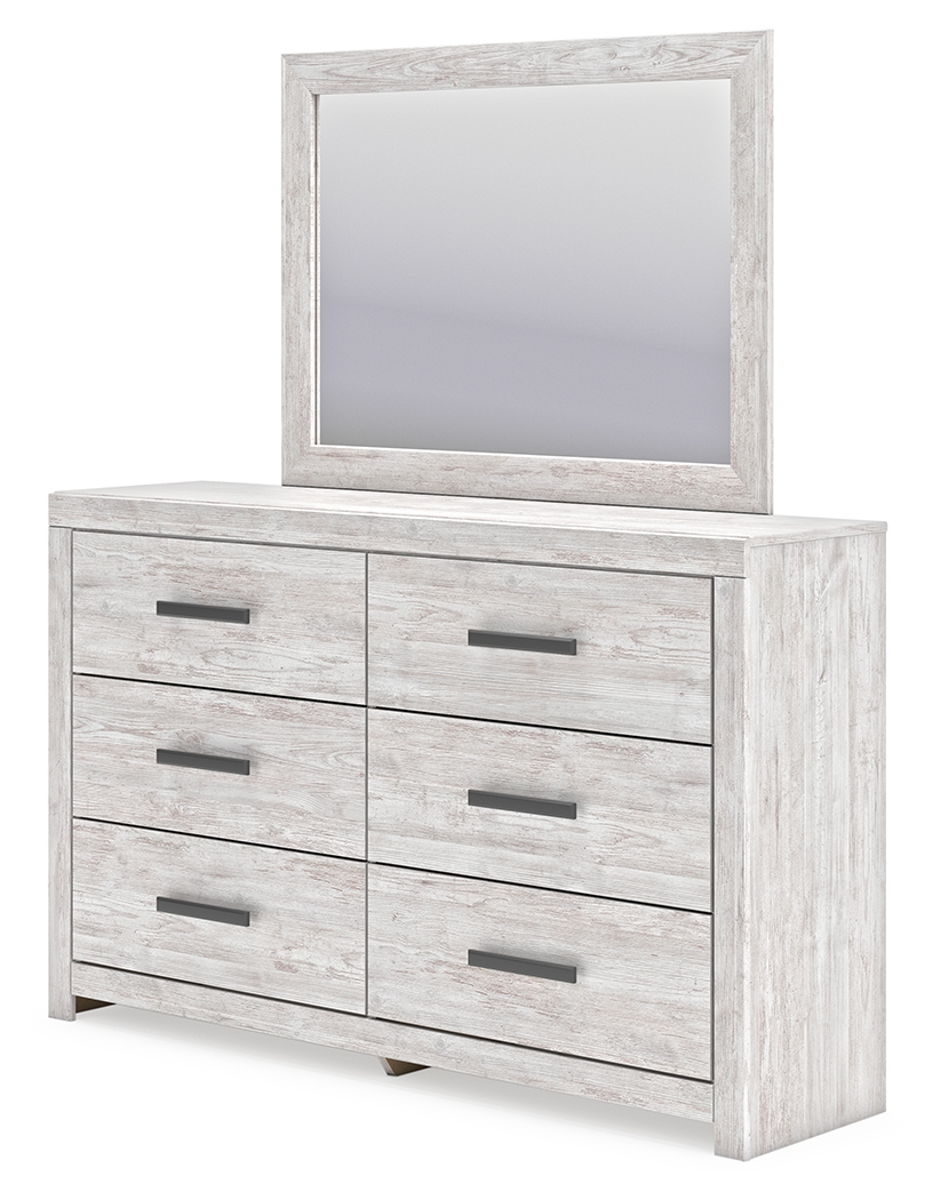 Cayboni - Dresser And Mirror - Whitewash - Image 4