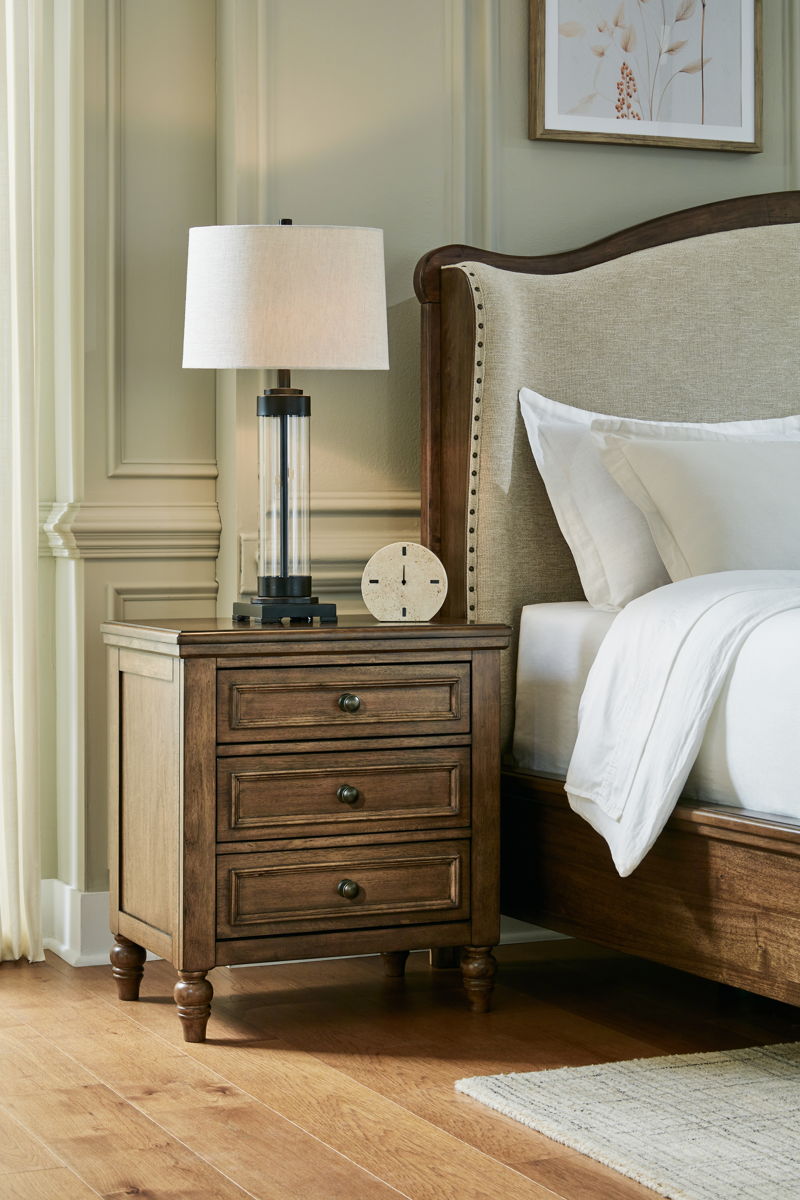 Sturlayne - Three Drawer Night Stand - Brown - Image 4