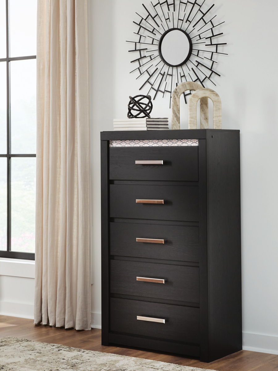 Brizmore - Five Drawer Chest - Black - Image 4