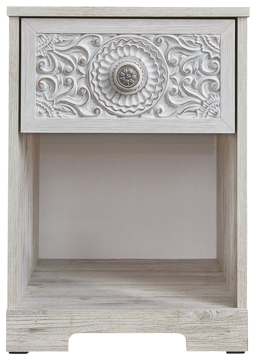 Paxberry - One Drawer Night Stand - Whitewash - Image 2