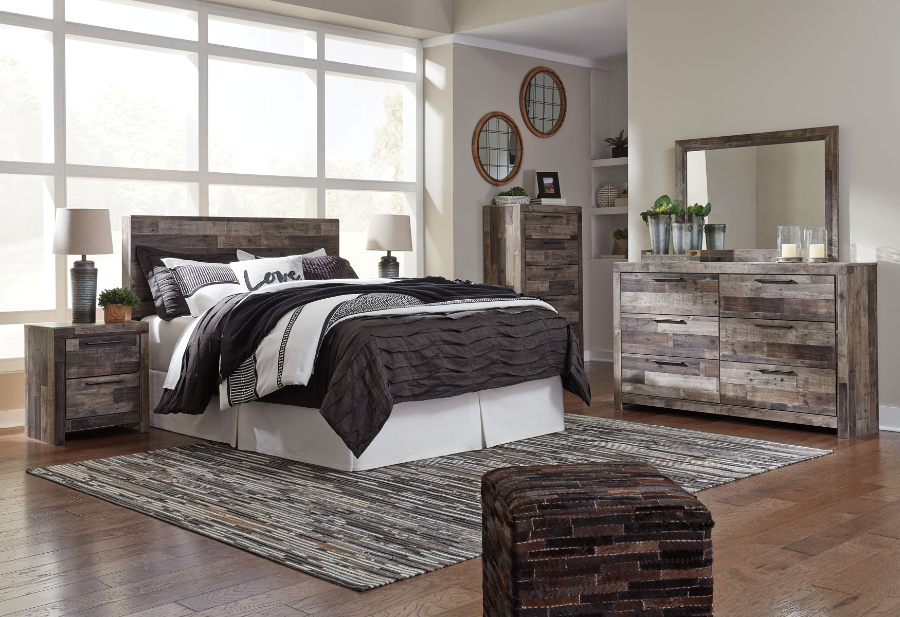 Derekson - Two Drawer Night Stand - Multi Gray - Image 4