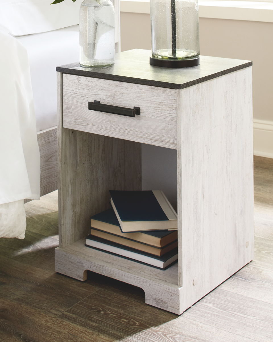 Shawburn - One Drawer Night Stand - Whitewash / Charcoal Gray - Image 2