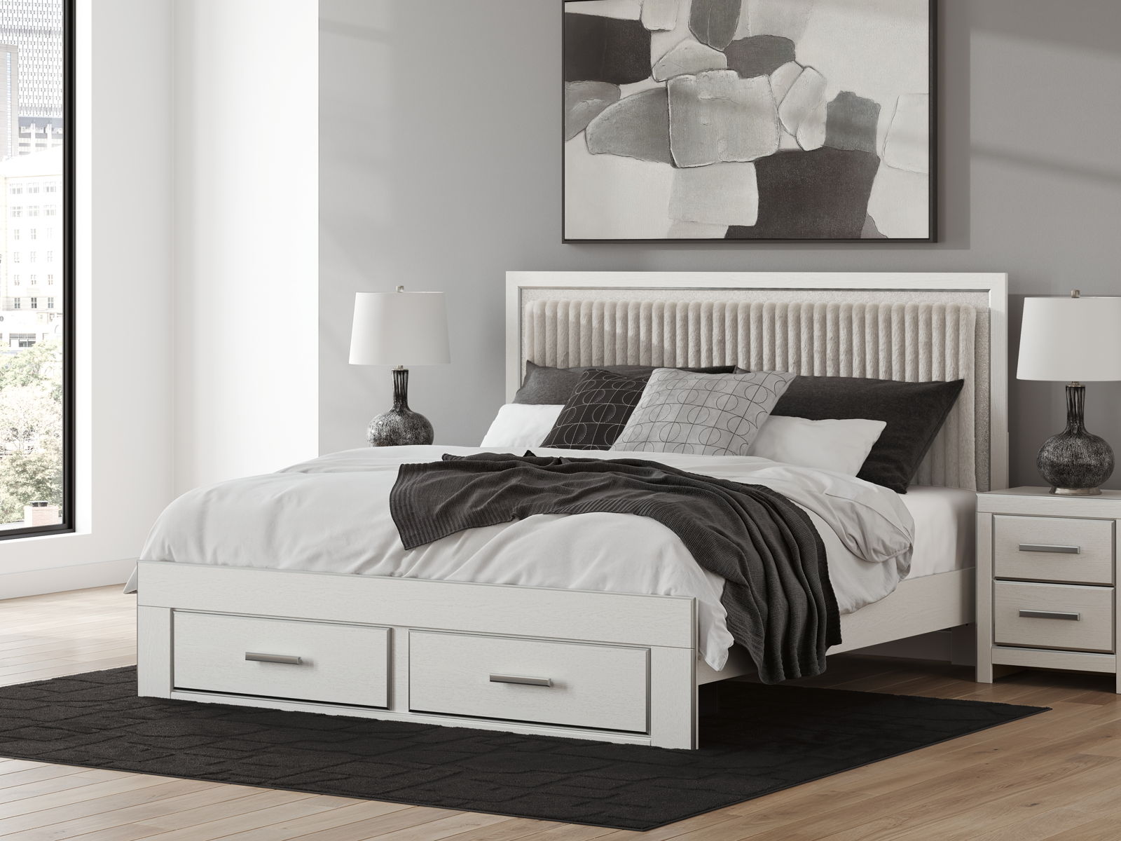 Zuraleus - Upholstered Panel Platform Storage Bed - Image 4