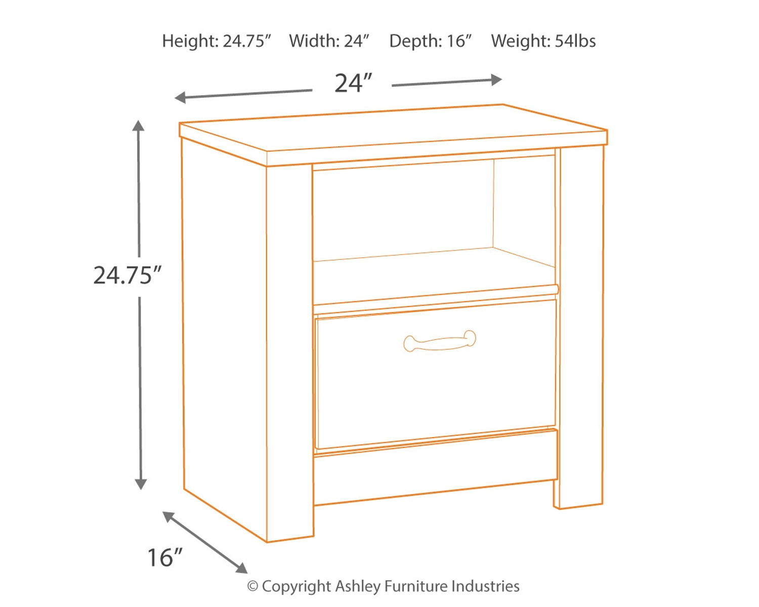 Bellaby - One Drawer Night Stand - Whitewash - Image 4
