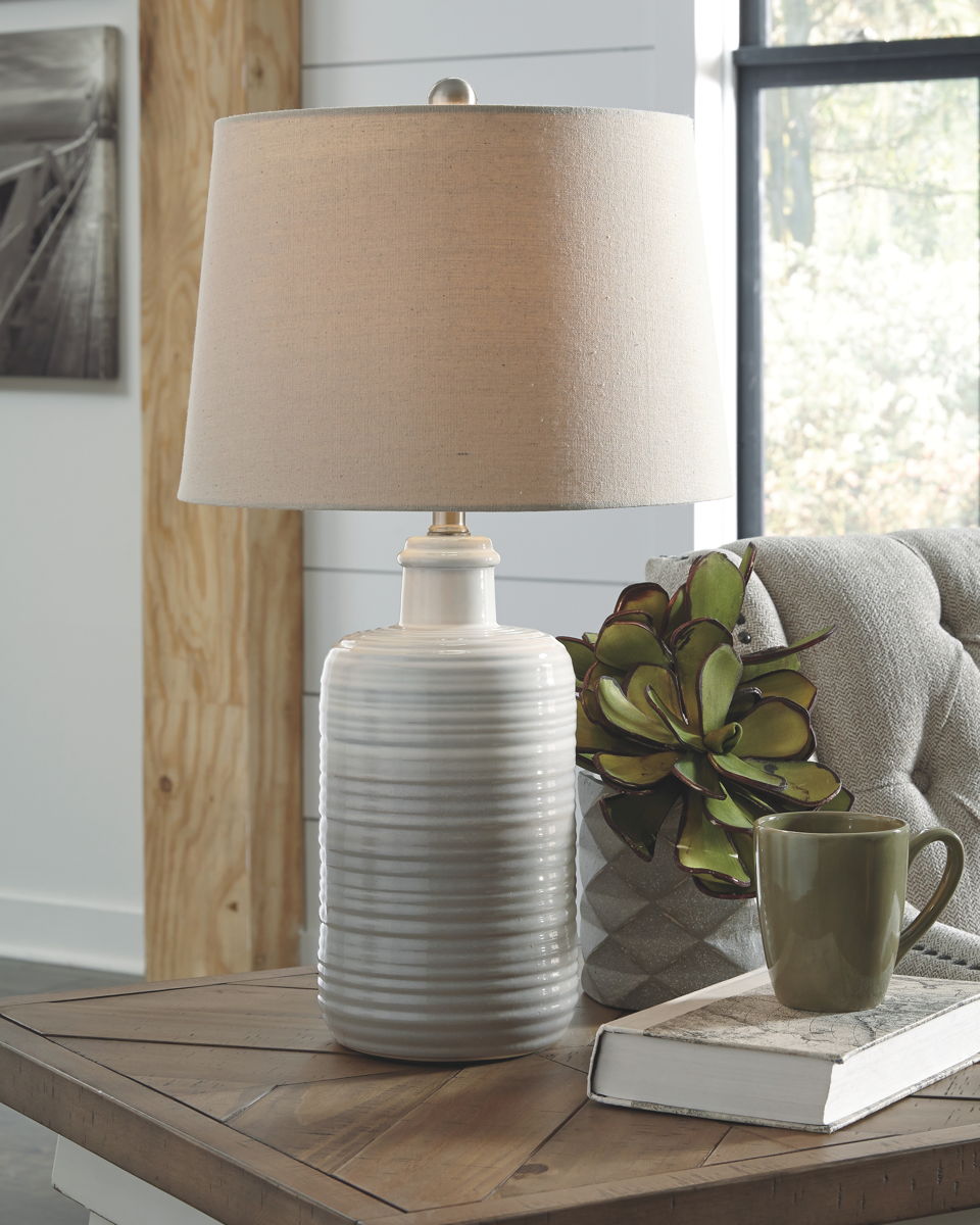 Marnina - Ceramic Table Lamp (Set of 2) - Taupe - Image 2