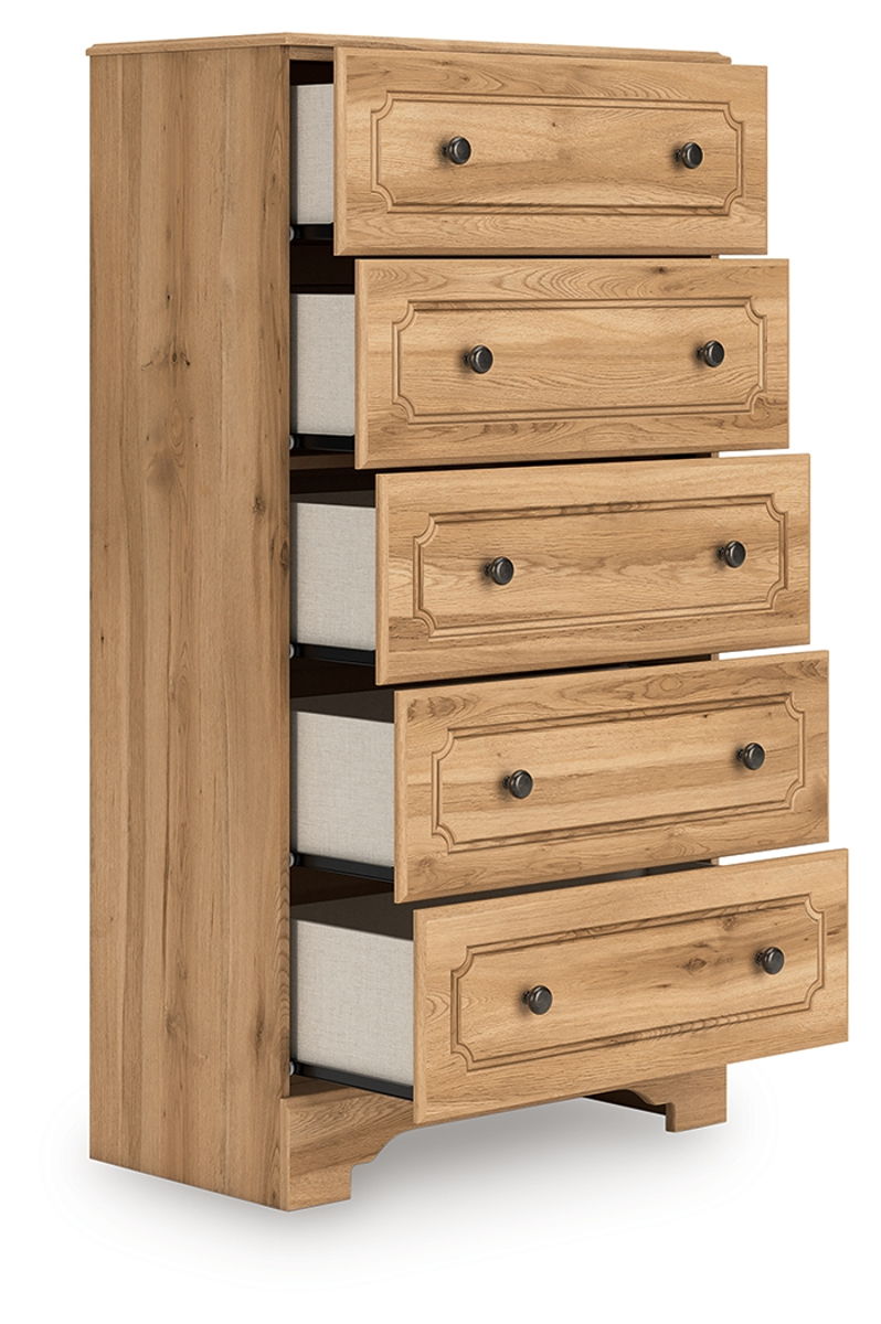 Aleaport - Five Drawer Chest - Warm Brown - Image 2