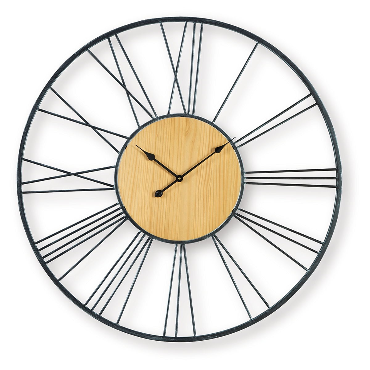 Brockett - Wall Clock - Black / Natural - Image 3