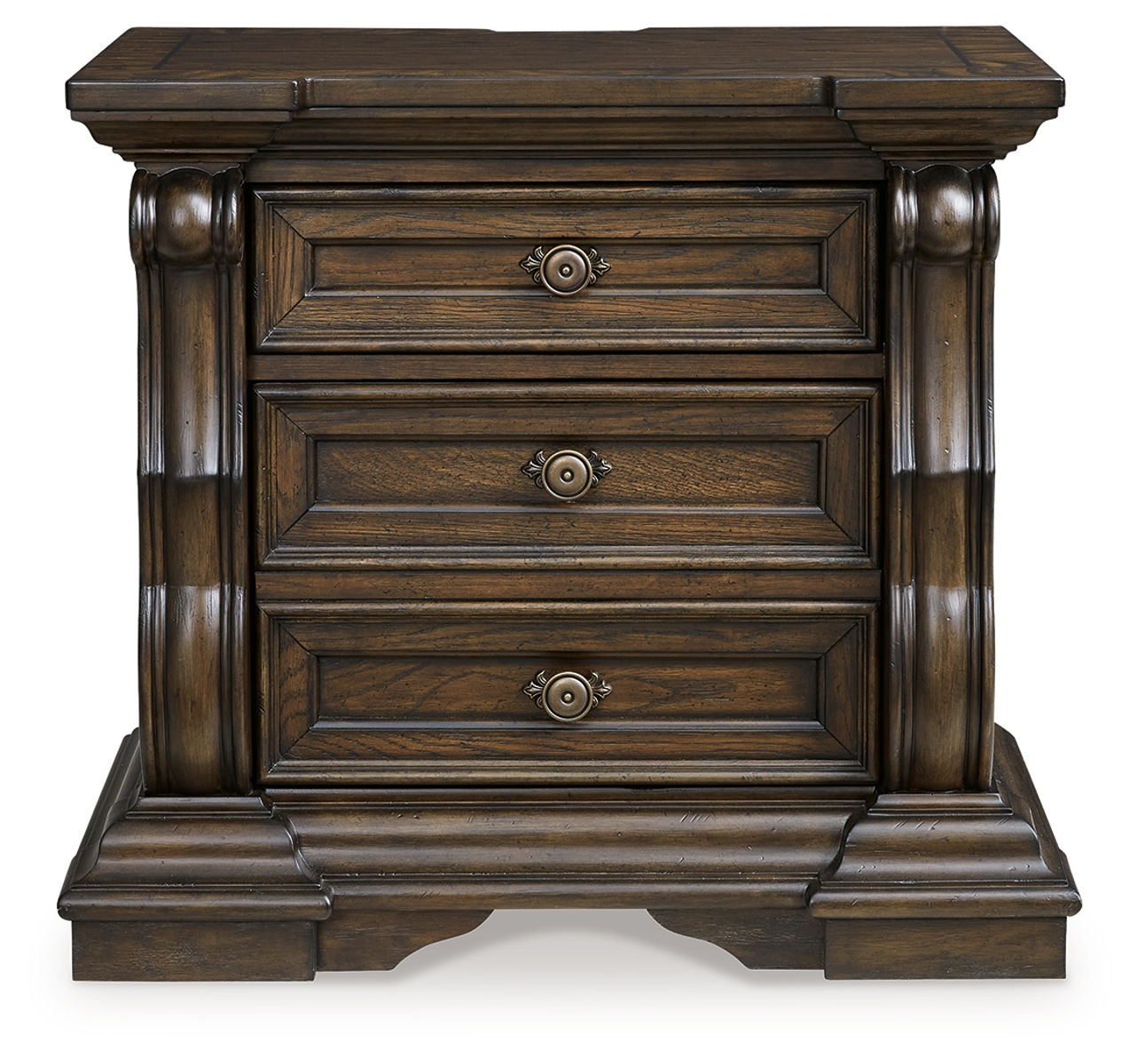 Maylee - Three Drawer Night Stand - Dark Brown - Image 2