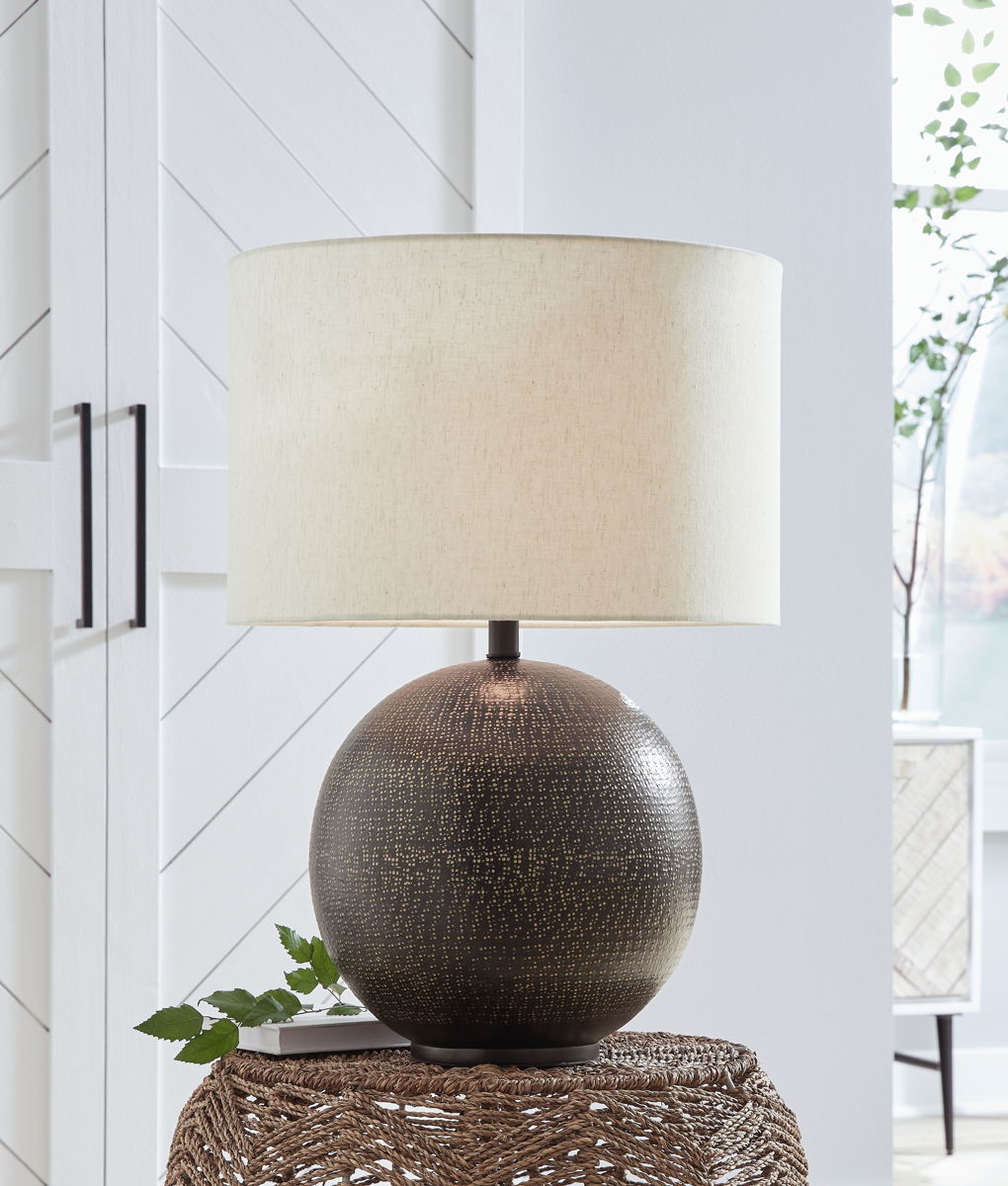Hambell - Metal Table Lamp - Black / Gold Finish - Image 3
