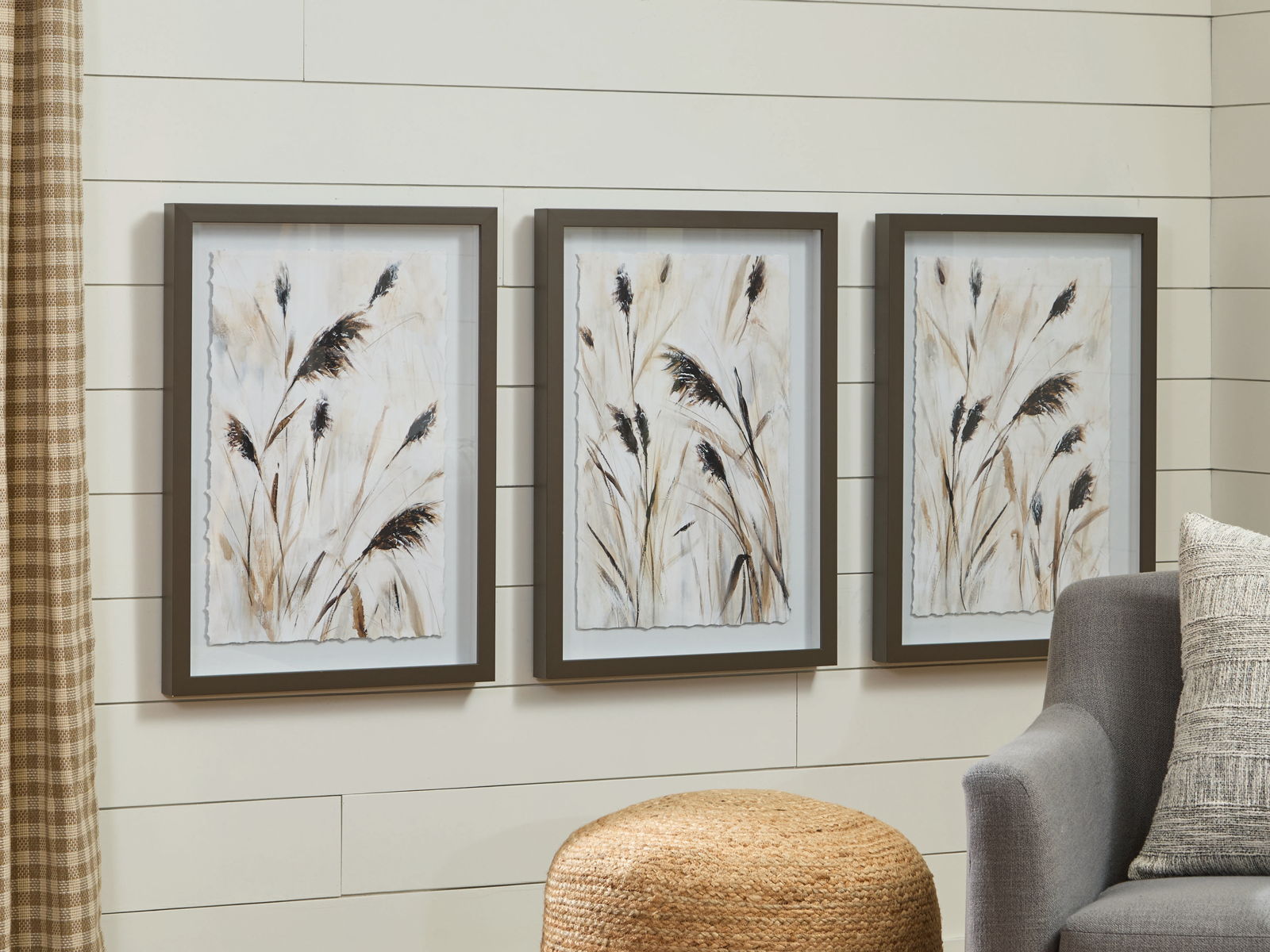 Honslow - Wall Art Set (Set of 3) - Brown / Black / White - Image 2