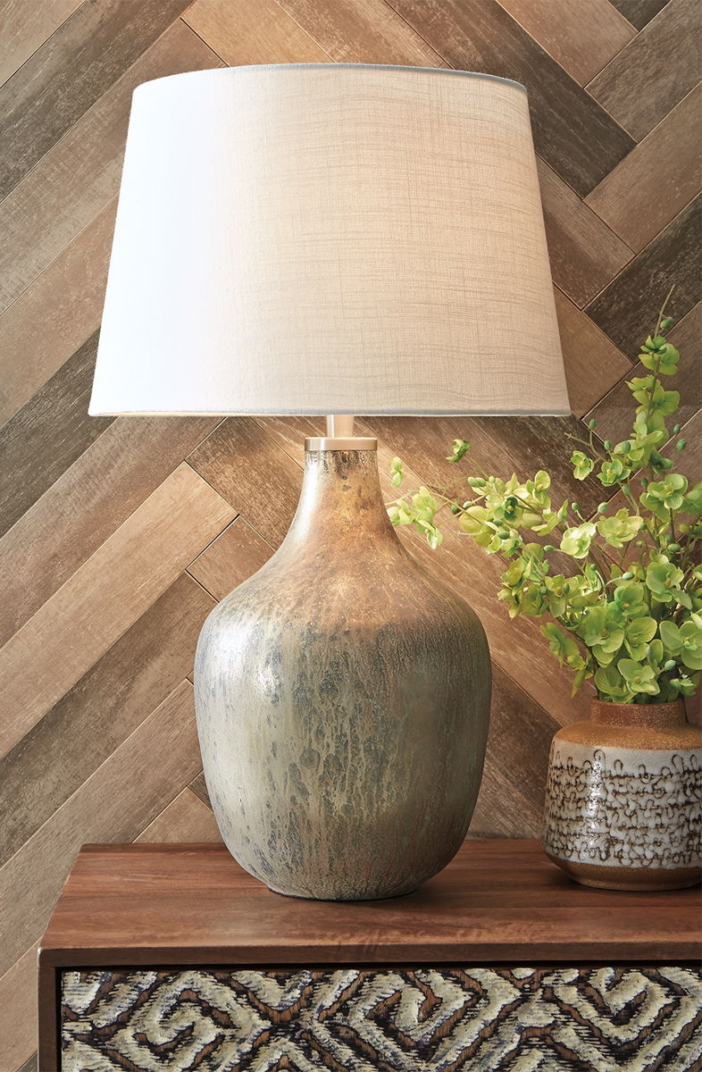 Mari - Glass Table Lamp - Gray / Gold Finish - Image 3