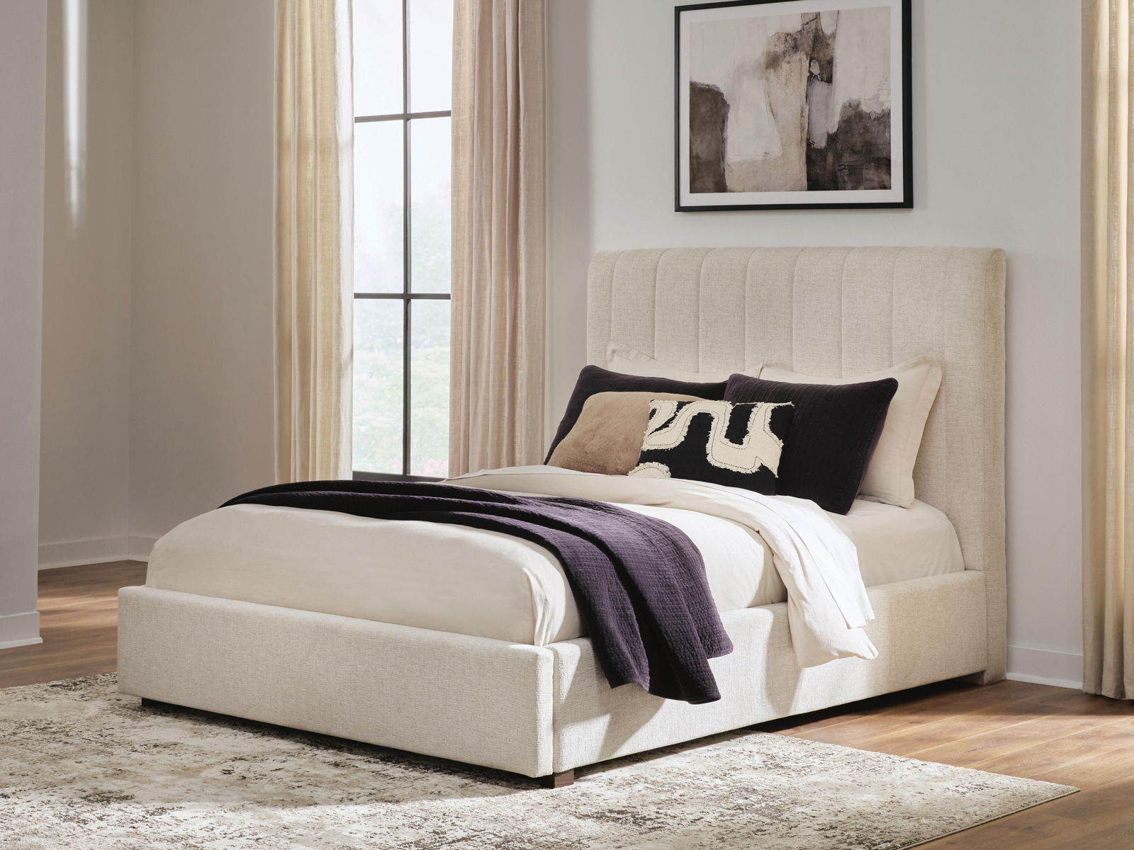 Brizmore - Queen Upholstered Storage Bed - Beige - Image 4