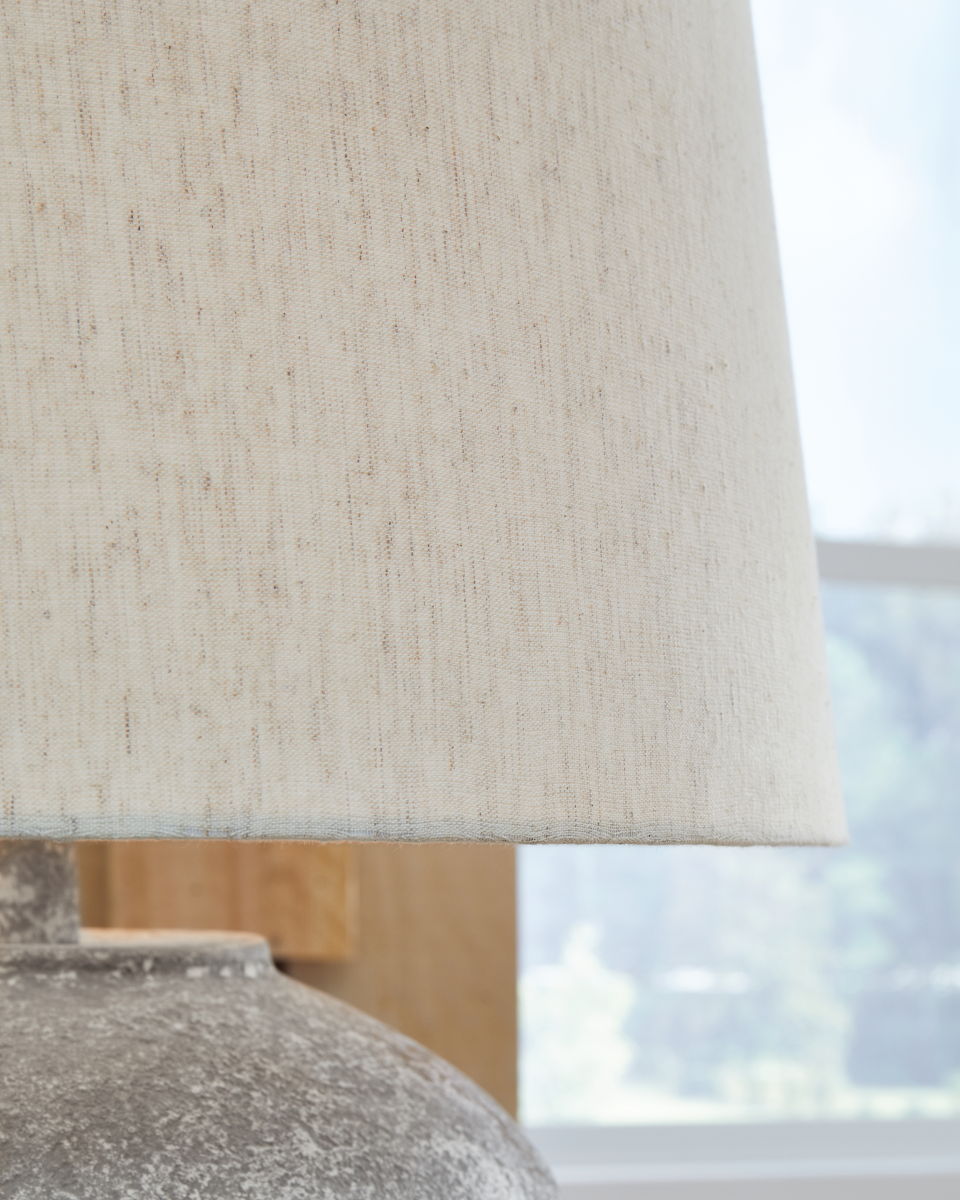 Dreward - Paper Table Lamp - Distressed Gray - Image 2