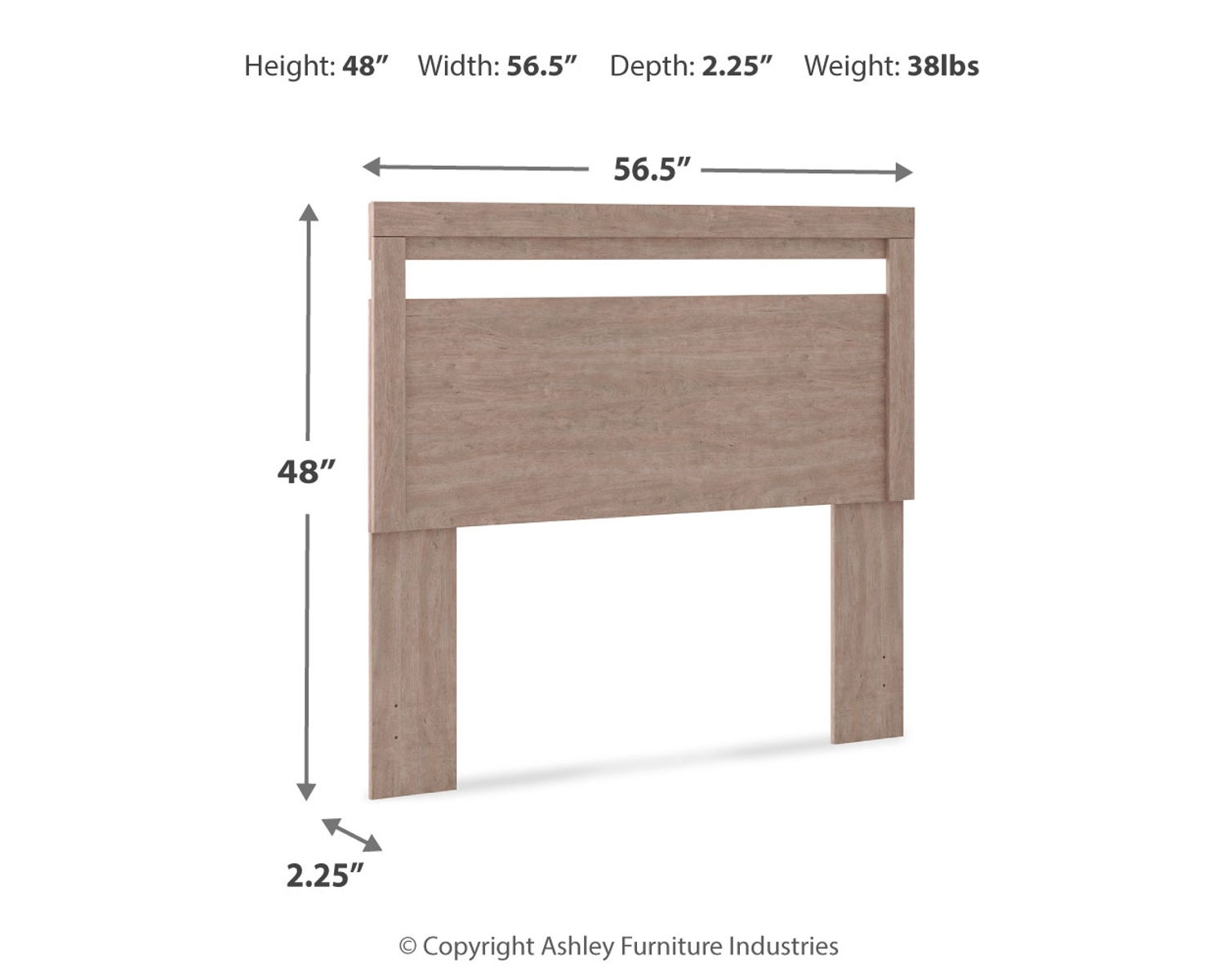 Flannia - Full Panel Headboard - Gray - Image 3