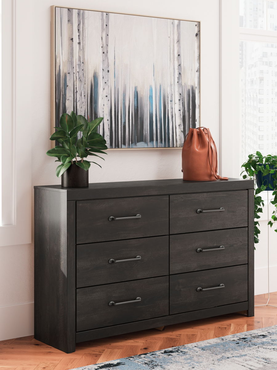 Hollivern - Six Drawer Dresser - Dark Gray - Image 2
