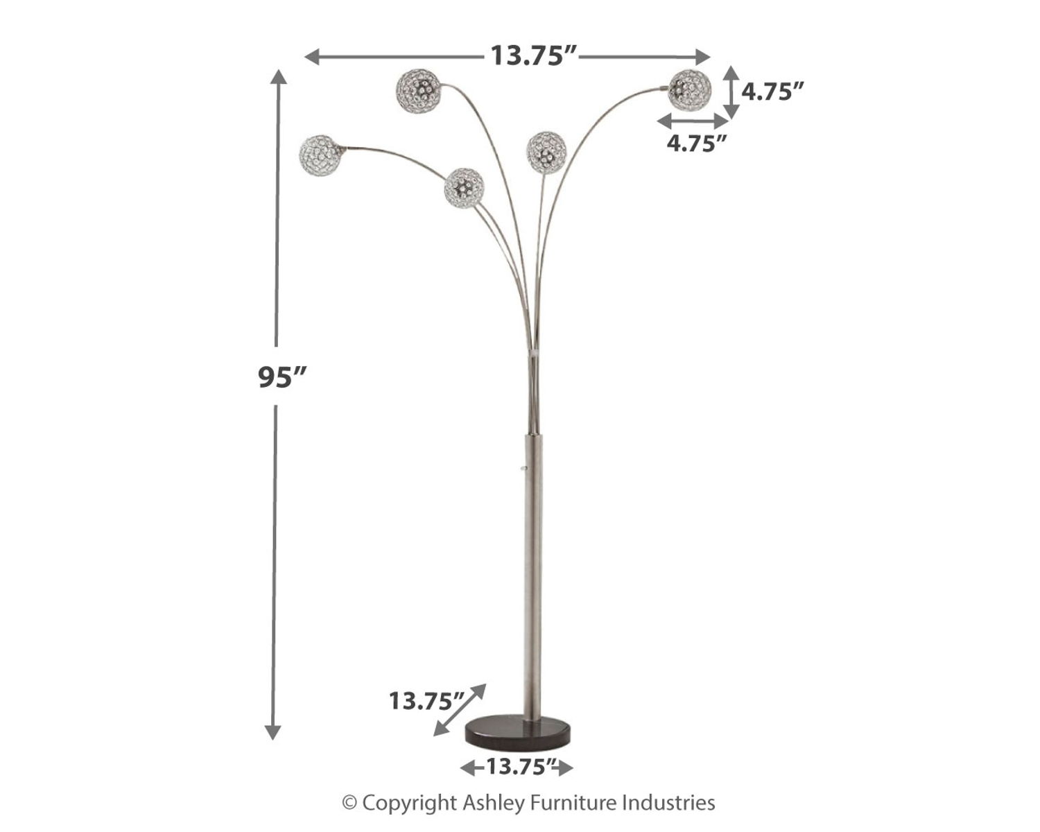 Winter - Metal Arc Lamp - Silver Finish - Image 3