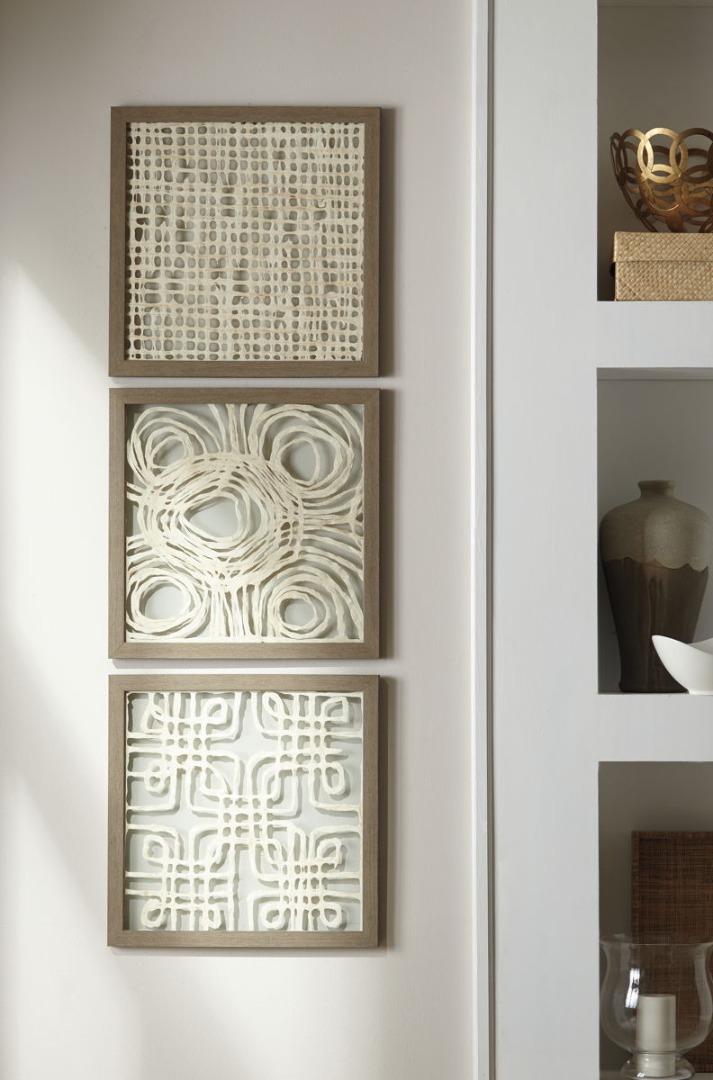 Odella - Wall Decor Set (Set of 3) - Cream / Taupe - Image 2