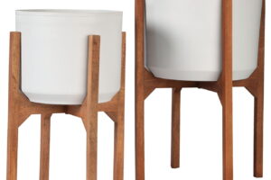 Dorcey - Planter Set (Set of 2) - White / Brown