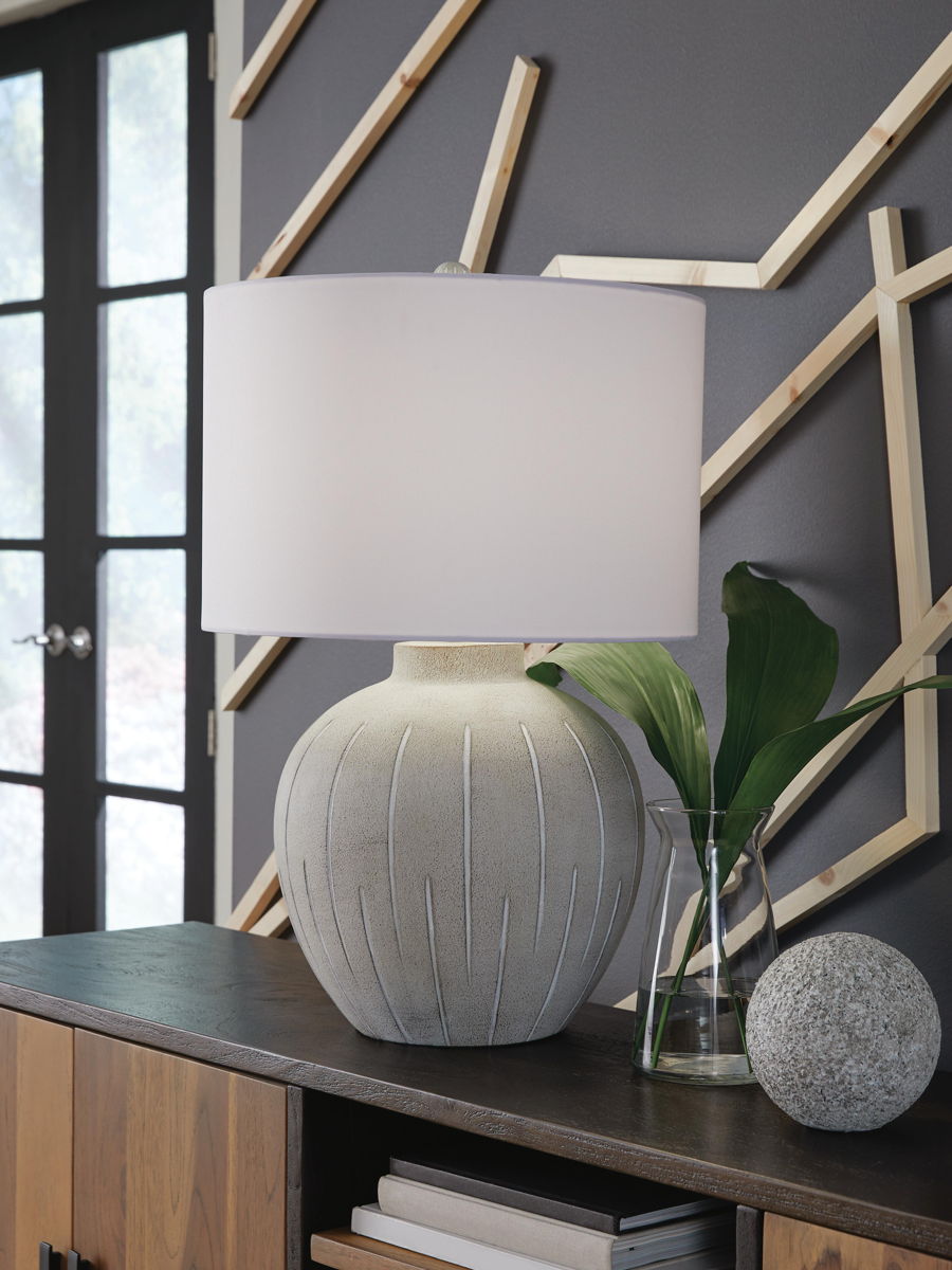 Calbert - Poly Table Lamp - Warm Gray - Image 4