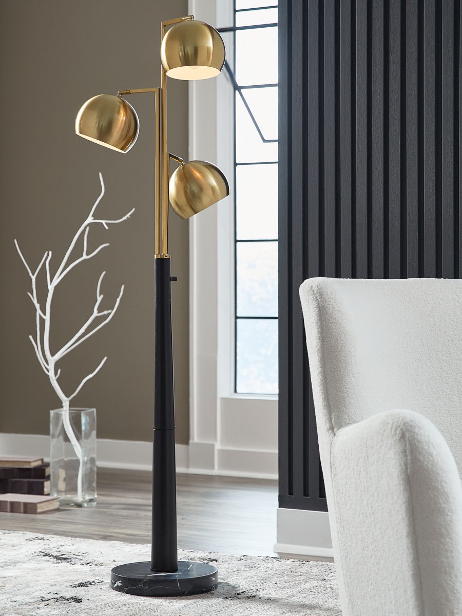 Sorcha - Metal Floor Lamp - Gold Finish / Black - Image 2