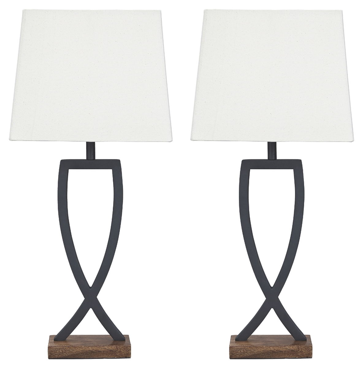 Makara - Metal Table Lamp (Set of 2) - Black / Brown
