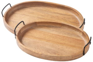 Jocelyne - Tray Set (Set of 2) - Brown / Black