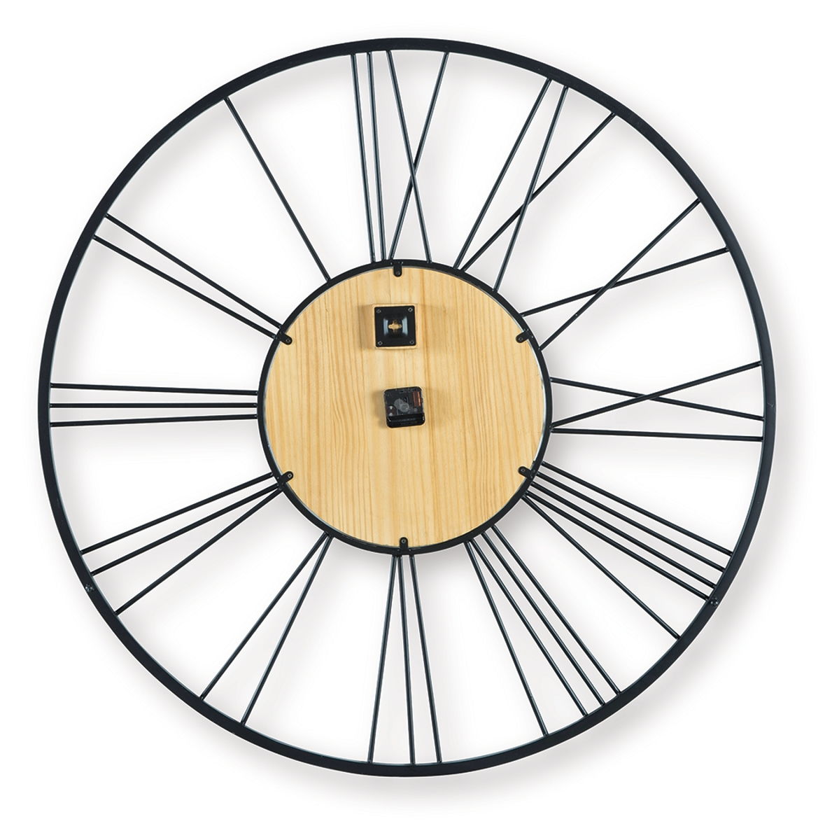 Brockett - Wall Clock - Black / Natural - Image 4