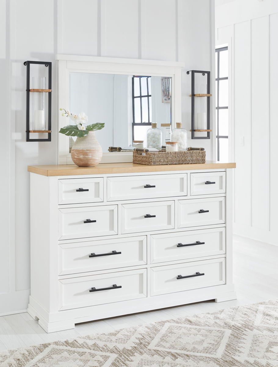 Ashbryn - Dresser And Mirror - White / Natural - Image 4
