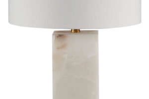 Linderfield - Alabaster Table Lamp - White / Gold Finish