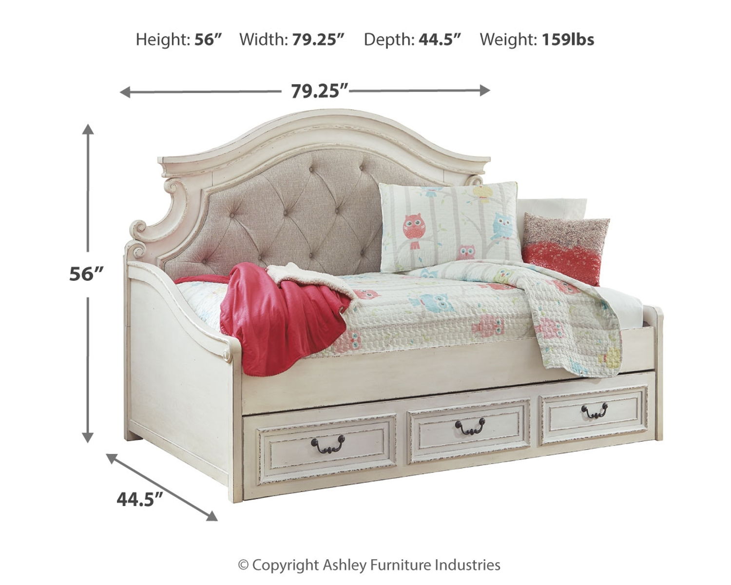 Realyn - Twin Day Bed With Storage - Chipped White - Image 2