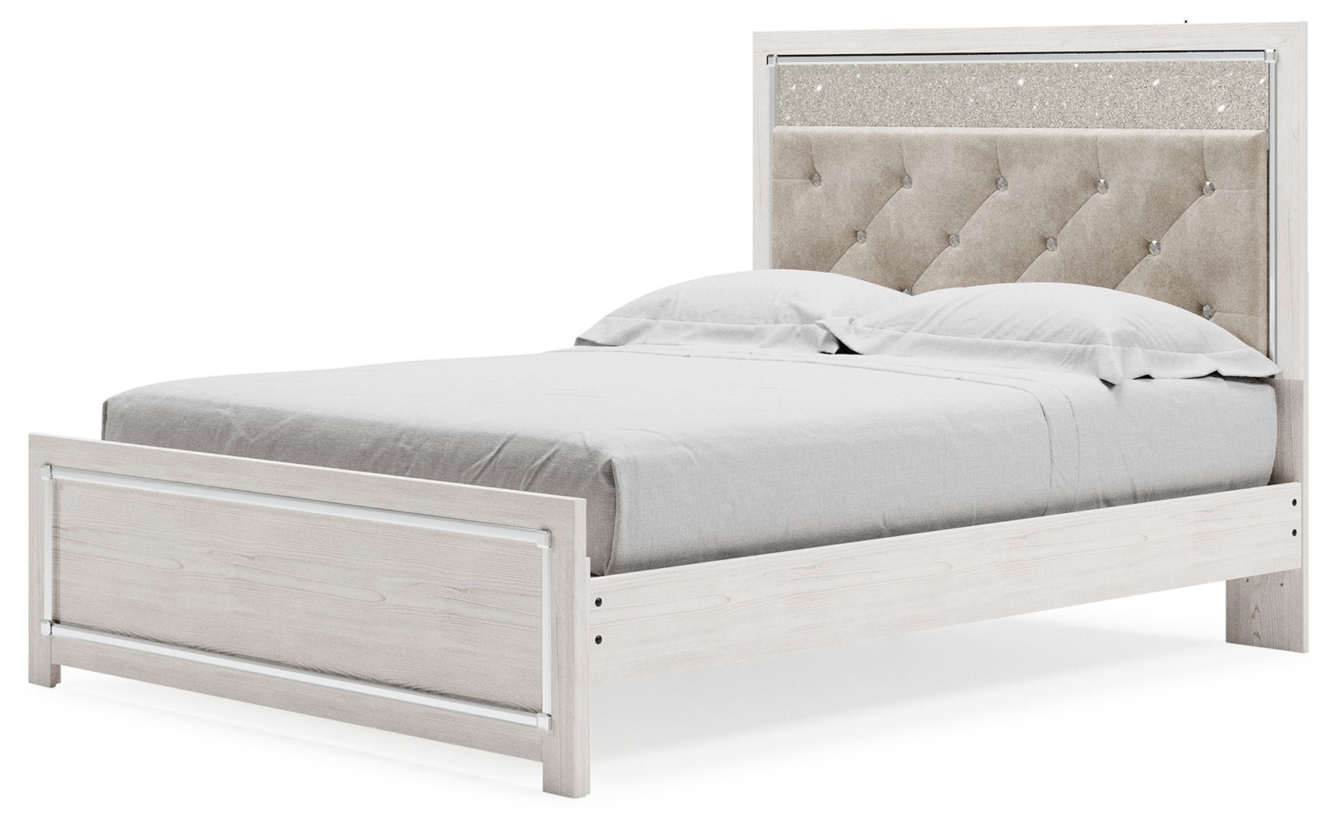 Altyra - Queen Panel Bed With Roll Slats - White - Image 2