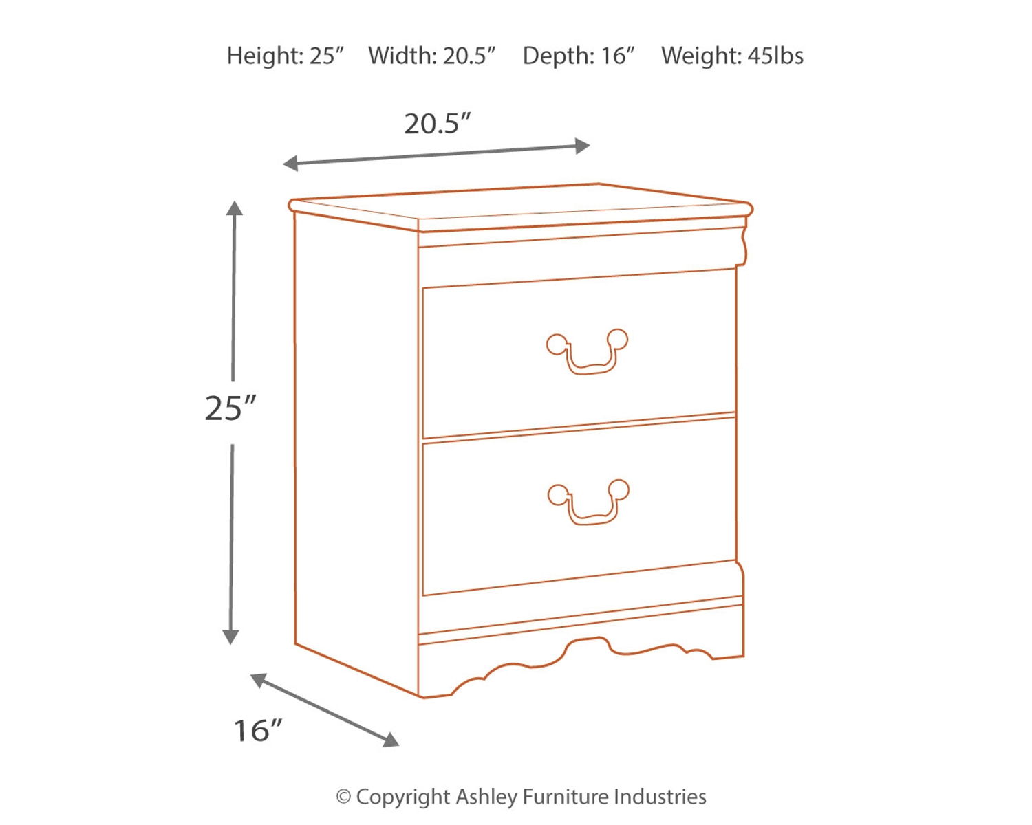 Anarasia - Two Drawer Night Stand - White - Image 3
